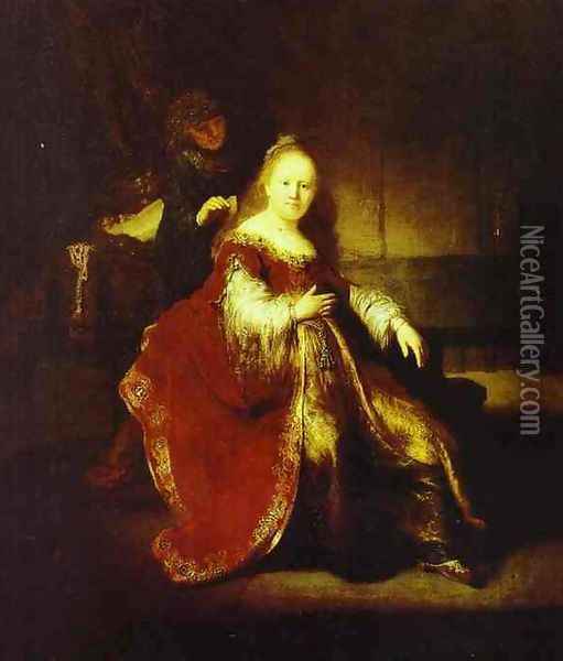 Esther Preparing to Intercede with Assuerus Oil Painting - Rembrandt Van Rijn