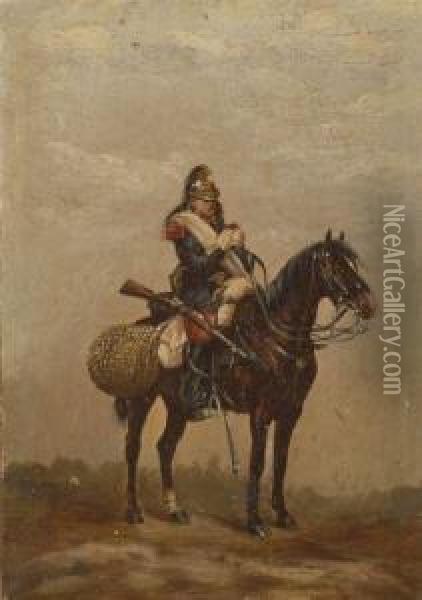 Mounted Officer Oil Painting - Jan Hoynck Van Papendrecht