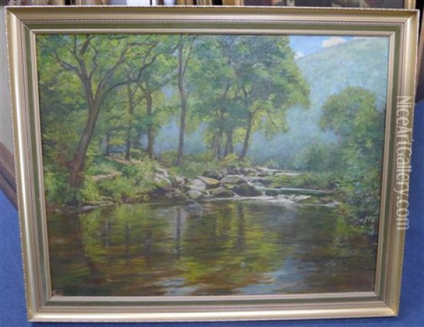 The Valley Of The Lyn Oil Painting - Henry Somers Kortright
