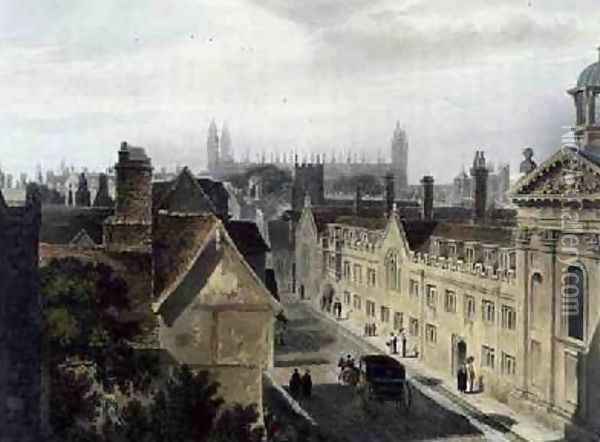 Exterior of Pembroke College Oil Painting - Frederick Mackenzie