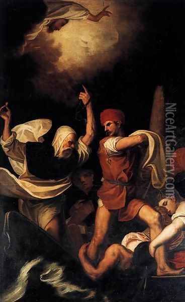 Miracle of St Dominic Oil Painting - (Alessandro) Padovanino (Varotari)