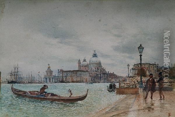 At The Entrance Of The Grand Canal,venice Oil Painting - Myles Birket Foster