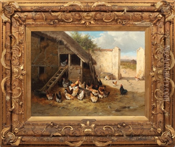 Gospodarie Oil Painting - Jules Bahieu