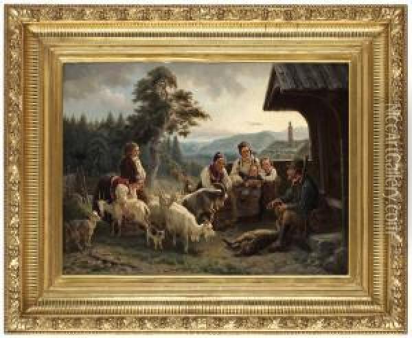 Vargjagaren Oil Painting - Bengt Nordenberg