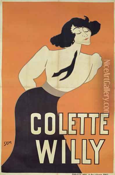 Poster depicting Colette Willy 1873-1954 Oil Painting - Georges Goursat Sem