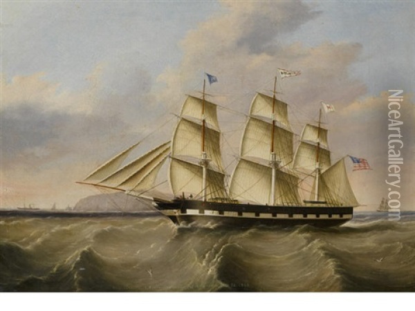The Packet Ship Katahdin Of The Merchant's Line Oil Painting - Joseph Heard