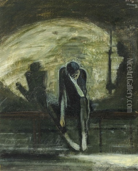 Der Gefangene Oil Painting - Walter Kurt Wiemken
