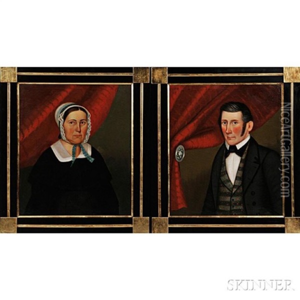 Portraits Of Mr. And Mrs. Abel Brown Oil Painting - Horace Bundy