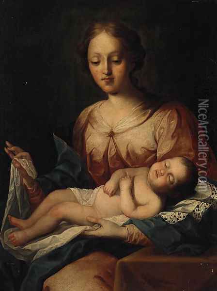 The Virgin and Child Oil Painting - Roman School