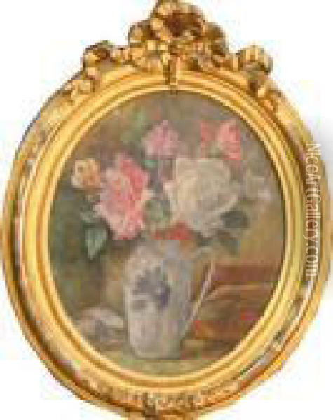 Pichet Avec Roses Oil Painting - Leonce Pelletier