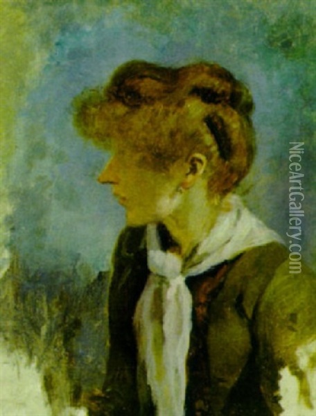 Bildnis Einer Frau Oil Painting - Emilie Mediz-Pelikan