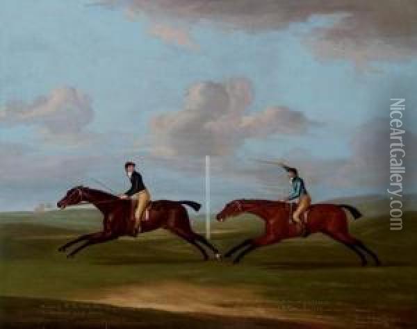 The Race For Kings Plate At Newmarket Oil Painting - J. Francis Sartorius