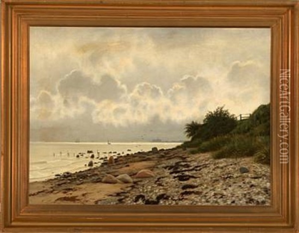 Coastal Scenery From Elsinore Oil Painting - Vilhelm Groth
