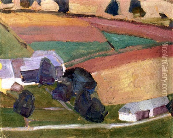 Landschaftsstudie Oil Painting - Egon Schiele