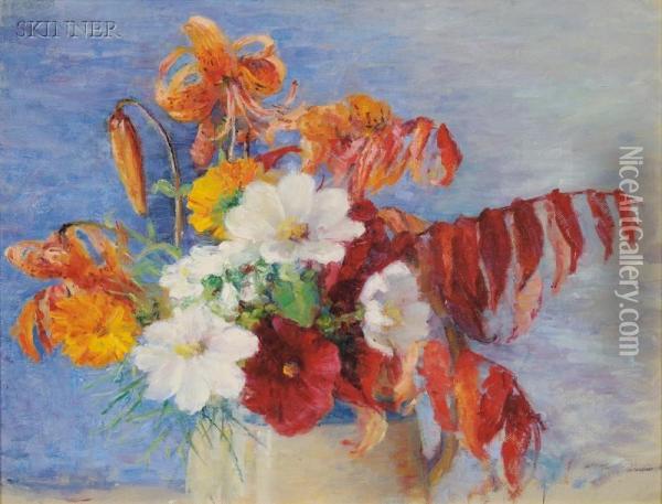 Summer Bouquet Oil Painting - Isabelle H. Ferry