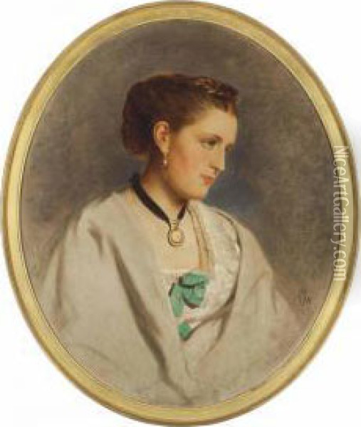 Portrait Of A Lady Oil Painting - Francis John Wyburd