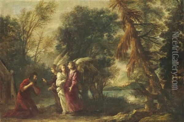 Abraham And The Three Angels Oil Painting - Francesco (Cecco Bravo) Montelatici