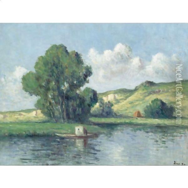 La Seine A Bonnieres Oil Painting - Maximilien Luce