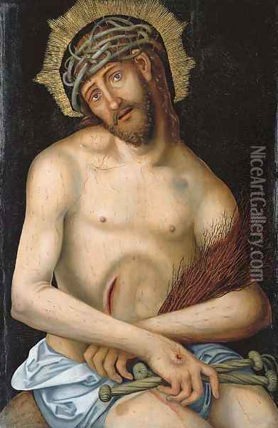 Christ the Man of Sorrows Oil Painting - Lucas The Younger Cranach