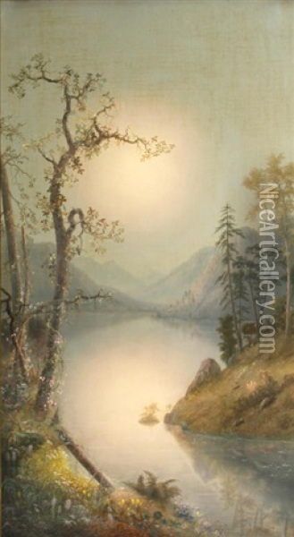 River At Dusk Oil Painting - William Samuel Parrott