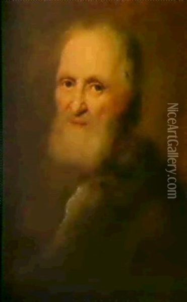 Bildnis Eines Alten Bartigen Mannes Oil Painting - Balthazar Denner
