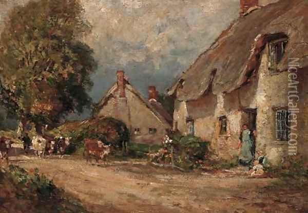 Until the cows come home Oil Painting - Frederick William Whitehead