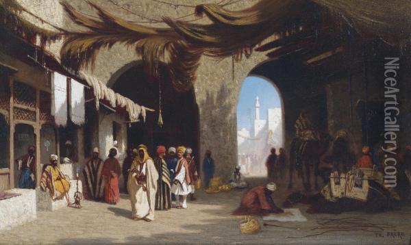 Bazar A Beyrouth Oil Painting - Ch. Theodore, Bey Frere