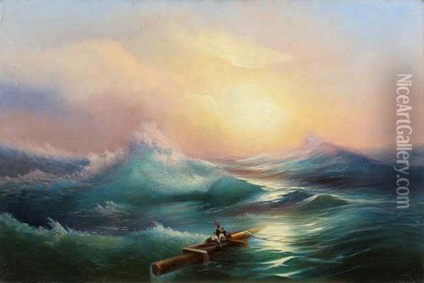 Rozbitkowie Na Morzu, Kon. Xix W. Oil Painting - Iwan Konstantynowicz Ajwazowski