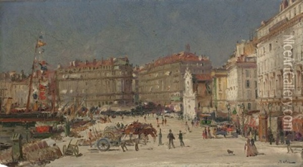Port De Marseille Oil Painting - Jean Baptiste Olive