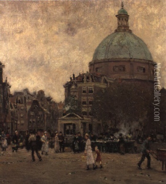 Ansicht Aus Dusseldorf Oil Painting - Heinrich Hermanns