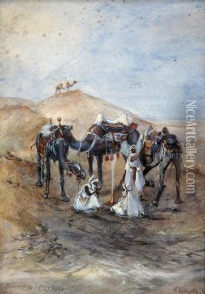 Rest In The Desert Oil Painting - Nikolai Nikolaevich Karazin