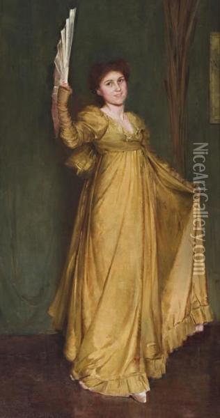Practising The Minuet Oil Painting - Tom Roberts