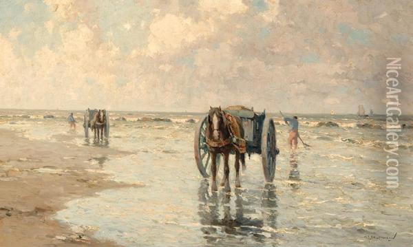 Shell Fishers Oil Painting - Gerardus Johannes Delfgaauw