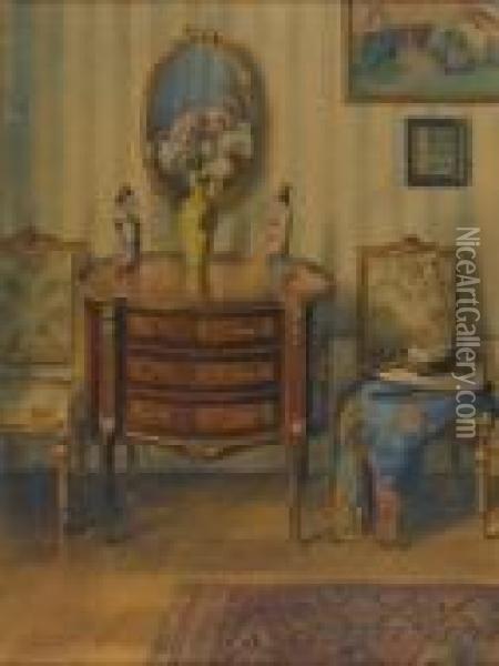 Room's Interior Oil Painting - Jeno, Eugene Koszkol