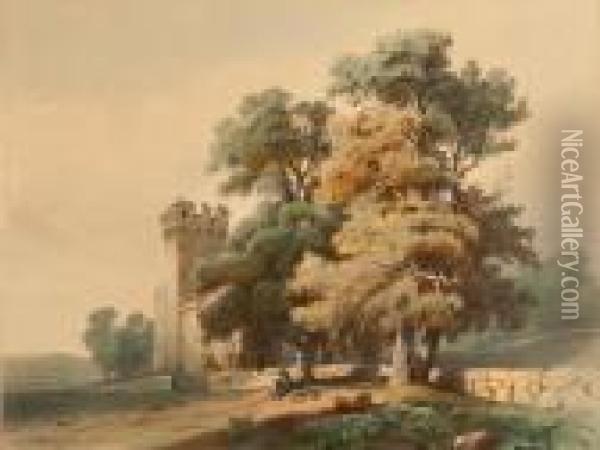 Paysage Avec Chateau Oil Painting - Alexandre Calame