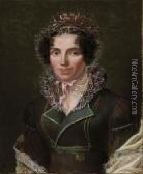 Portrait De Madame Lebeaux Oil Painting - Francois-Marius Granet