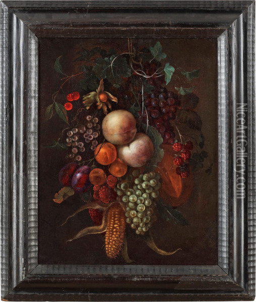 Still Life With Fruit And Vegetable Oil Painting - Cornelis De Heem