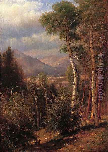 Hunter in the Woods of Ashokan Oil Painting - Thomas Worthington Whittredge