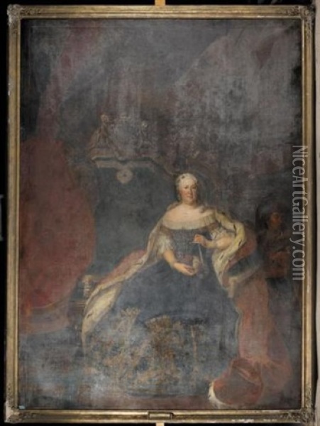 Portrait Of Duchess Christine Luise, Wife Of Duke Ludwig Rudolf Oil Painting - Johann Conrad Eichler