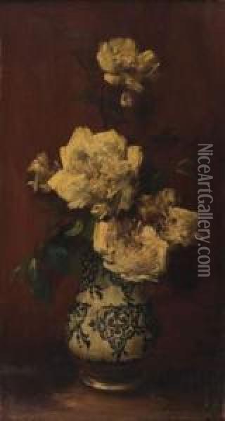 Bouquet De Fleurs Au Vase Oil Painting - Eugene Petit