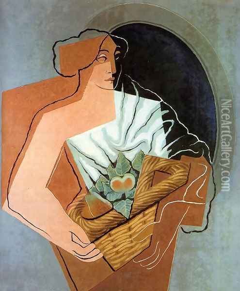 Woman With Basket Oil Painting - Juan Gris