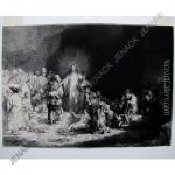 Christ Healing The Sick (the Hundredguilder Print) Oil Painting - Rembrandt Van Rijn