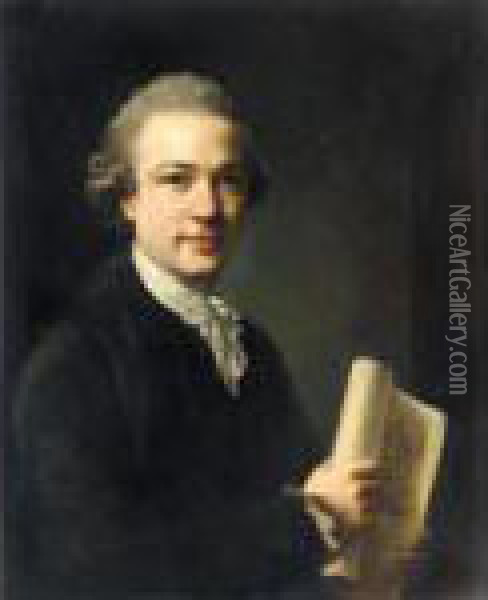 Portrait Of George Gostling Of Whitton Place Oil Painting - Nathaniel Hone