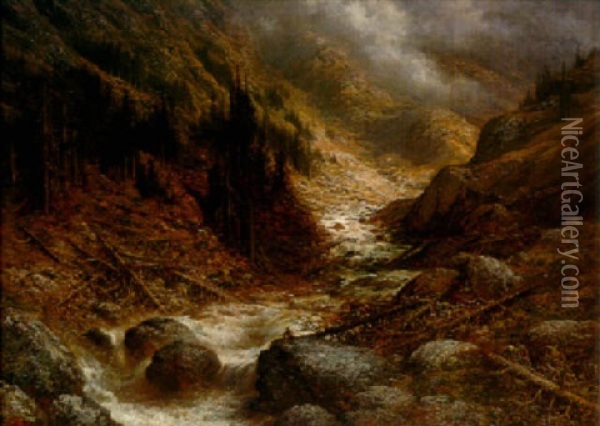 Torrent Dans L'engadine Oil Painting - Gustave Dore