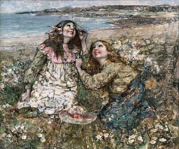 The Song Of The Skylark, Kirkcudbright Bay Oil Painting - Edward Atkinson Hornel