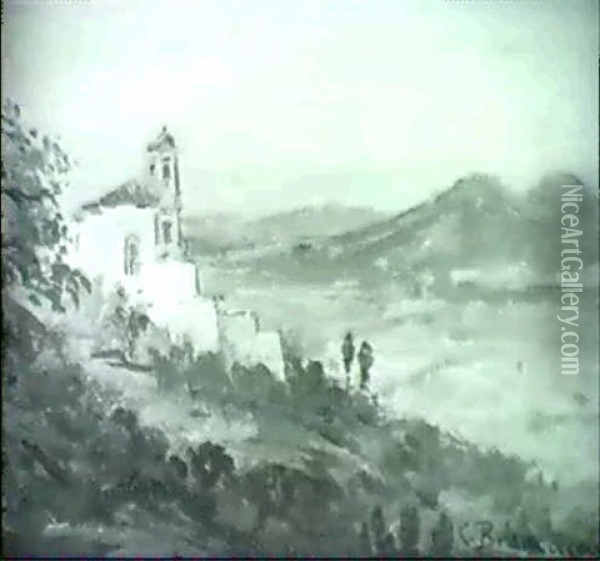 Sudliche Landschaft Mit Kirche Oil Painting - Carlo Brancaccio