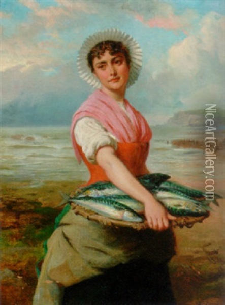 The Fishergirl Oil Painting - Edward Charles Barnes