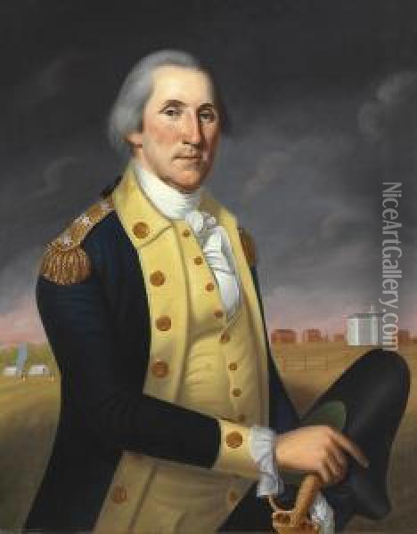 George Washington At Princeton Oil Painting - Charles Peale Polk