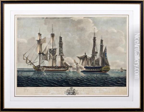 The Frigate Crescent Oil Painting - John William Edy
