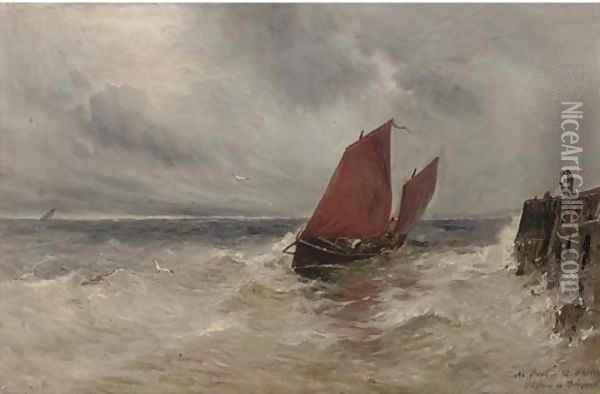 At Peel, Isle of Man, a sketch Oil Painting - Gustave De Breanksi